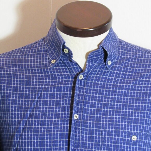 Paul & Shark Yachting Mens Shirt Blue Striped Made in Italy Sz 16/41 Large VG+ - Picture 5 of 12